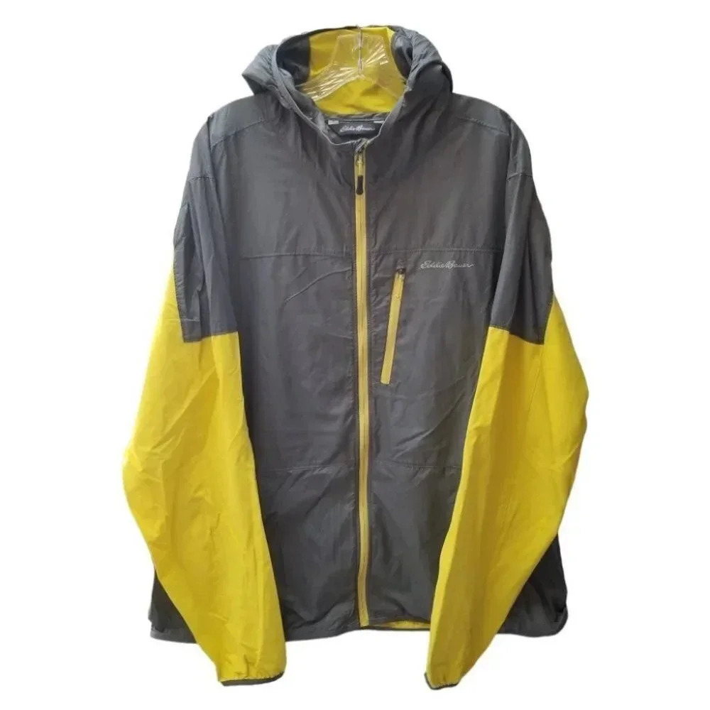 eddie Bauer Men's Yellow Grey Water Resistant Jacket 2XL